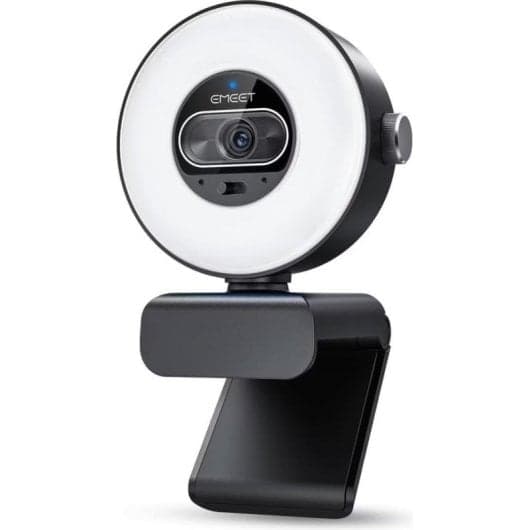 EMeet SmartCam S600L - Webcam 4K UHD 60 FPS, Autofoco, USB-C, Anillo de luz integrado, Windows/macOS, Negro
