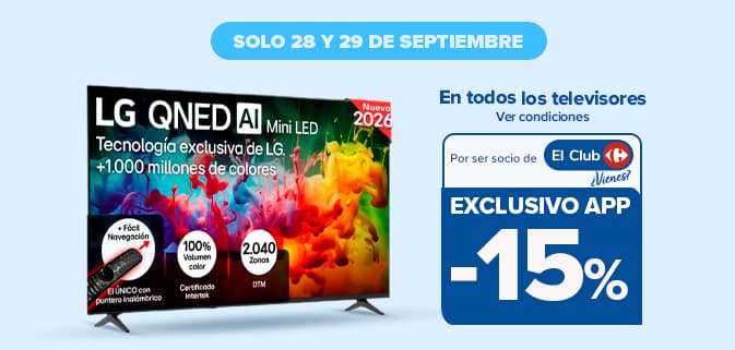 15% de descuento en todos los televisores Carrefour