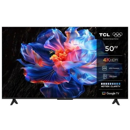 TV TCL LED 50P69K 50" 4K Ultra HD Smart TV WiFi Google TV sin marco