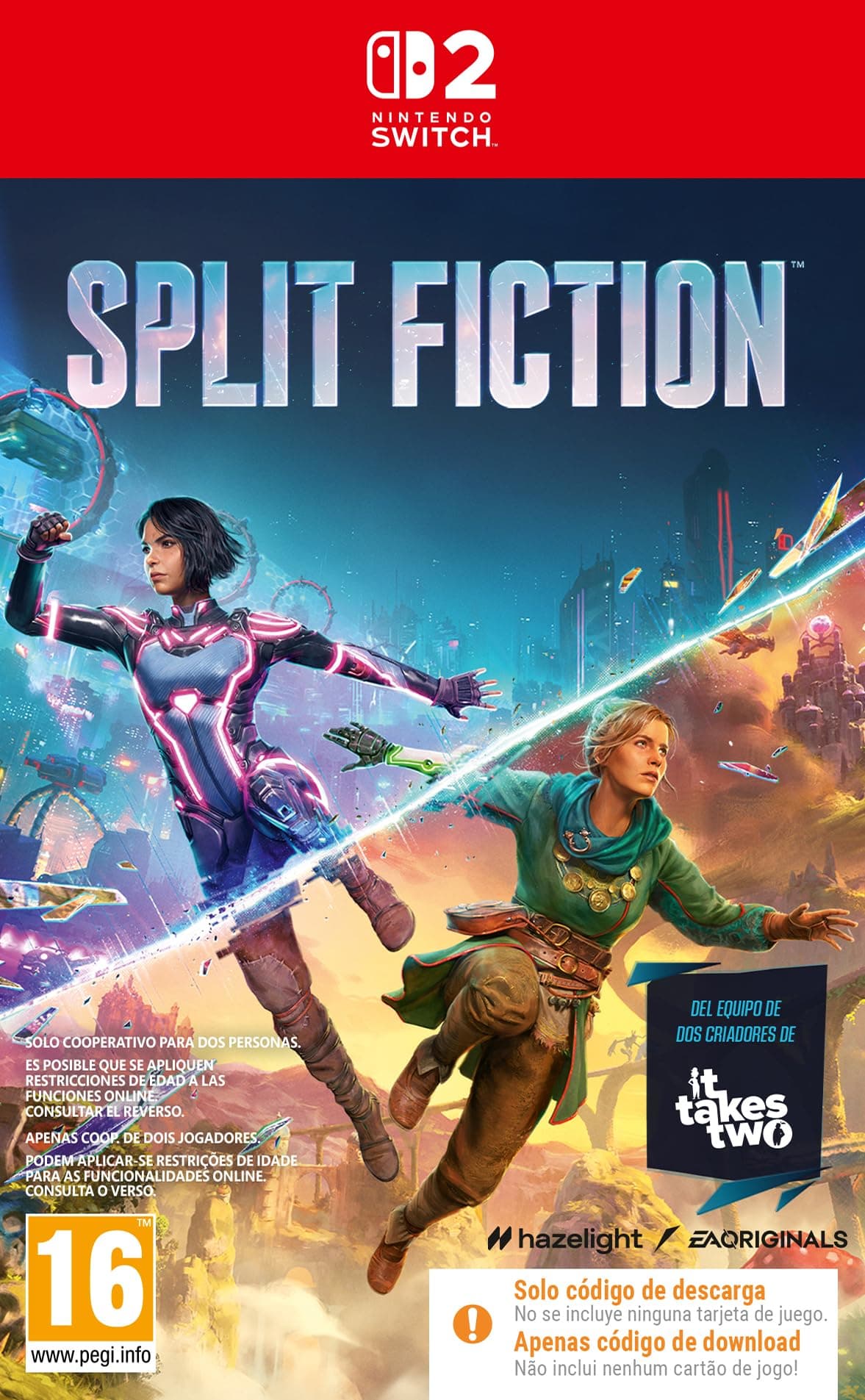 Split Fiction Switch 2 | Caja con código de descarga | Videojuegos | Castellano