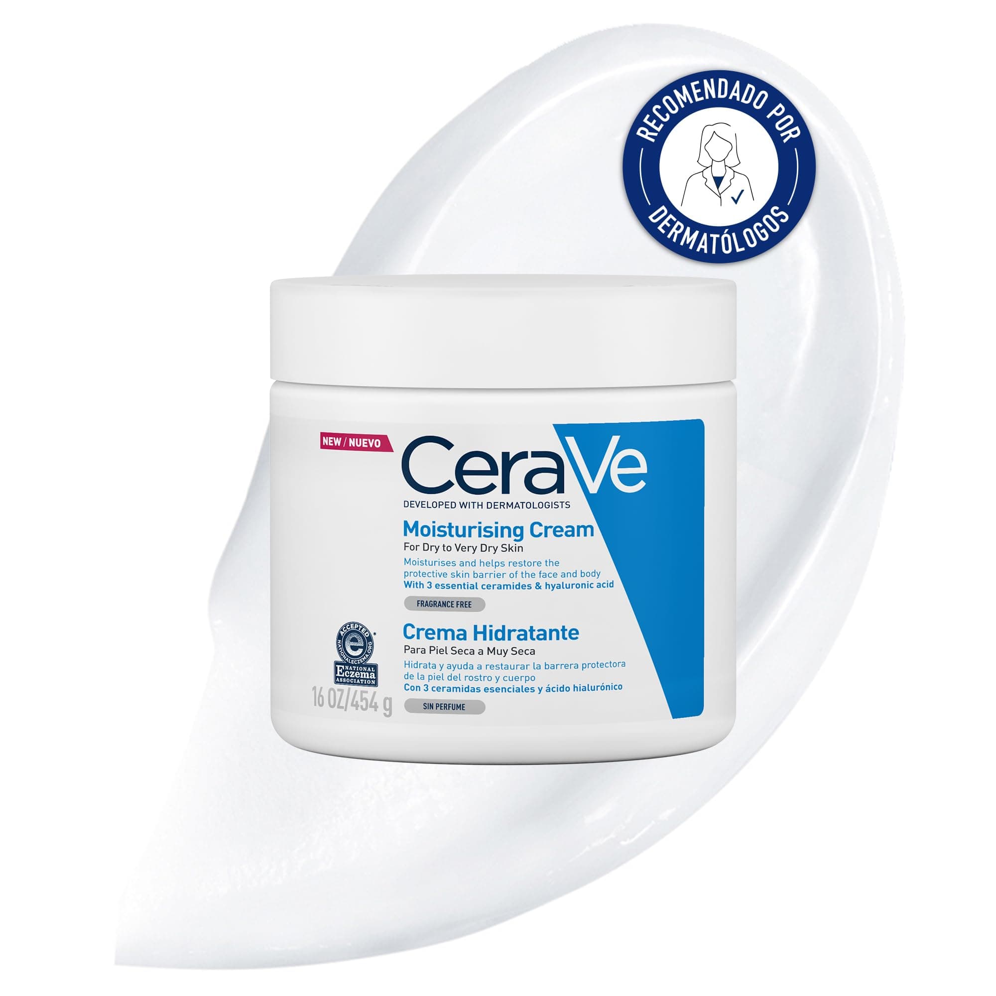 CeraVe Crema Hidratante para Rostro y Cuerpo, Idónea para Piel Seca a Muy Seca, Hidrata y Restaura la Barrera de la Piel, Ácido Hialurónico