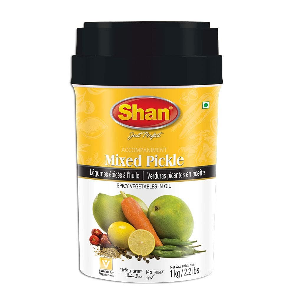 Shan Encurtidos Mixtos Picantes en Aceite - 1 kg Verduras en aceite al estilo pakistaní - apto para vegetarianos