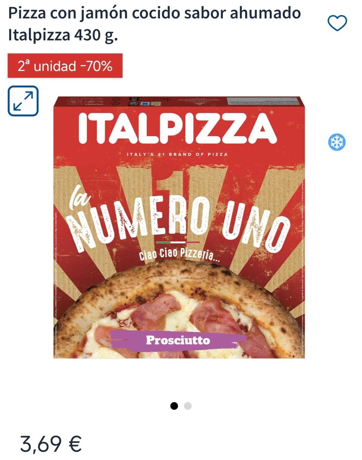 Pizza Italpizza 2×0,82 en compras superiores a 50 euros