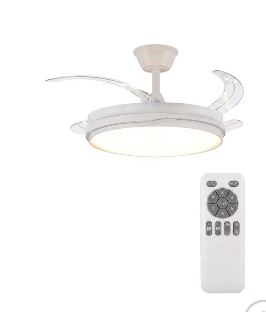 Ventilador de Techo con Luz LED Regulable, Motor DC Silencioso OTA