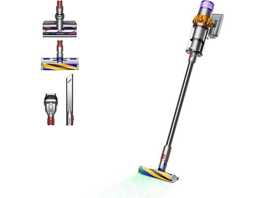 Dyson V15 Detect Absolute, Potencia succión 240 AW, 60 min, Inteligente y Potente, 3 Modos, Tecnología Láser, Sensor Suciedad