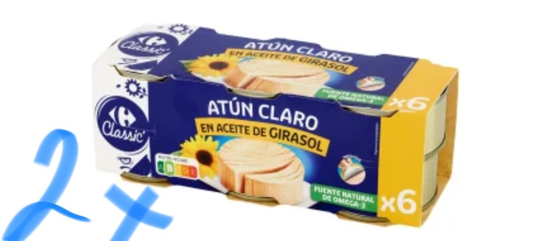 12 X 52g. Atún claro en aceite de girasol Carrefour