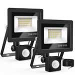 Focos Led Exterior con Sensor Movimiento, 20W 2000LM Foco Proyector LED Exterior 6500K Blanco Frío Floodlight IP65