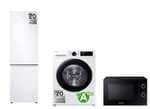 Pack Samsung Frigorífico Combi 185cm Clase D RB34C600DWW/EF + Lavadora 9Kg Ecobubble WW90CGC04DAEEC + Microondas 20L 700W MS20A3010AL/EC