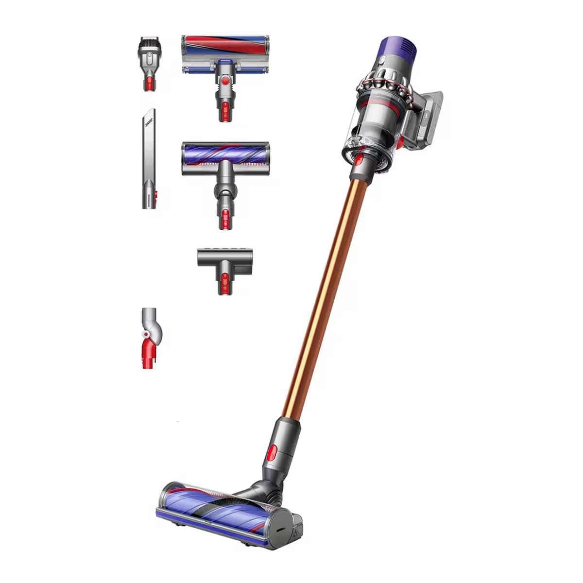 Aspirador de escoba recargable Dyson V10 Absolute con 150 w de succión y hasta 60 minutos autonomía - Cobre