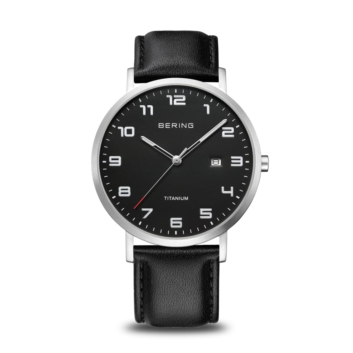 BERING Reloj de Hombre, Colección Titanium con caja de titanio y cristal de Zafiro 18640-402, Plateado y Negro | Cuarzo | 40MM | 5ATM |