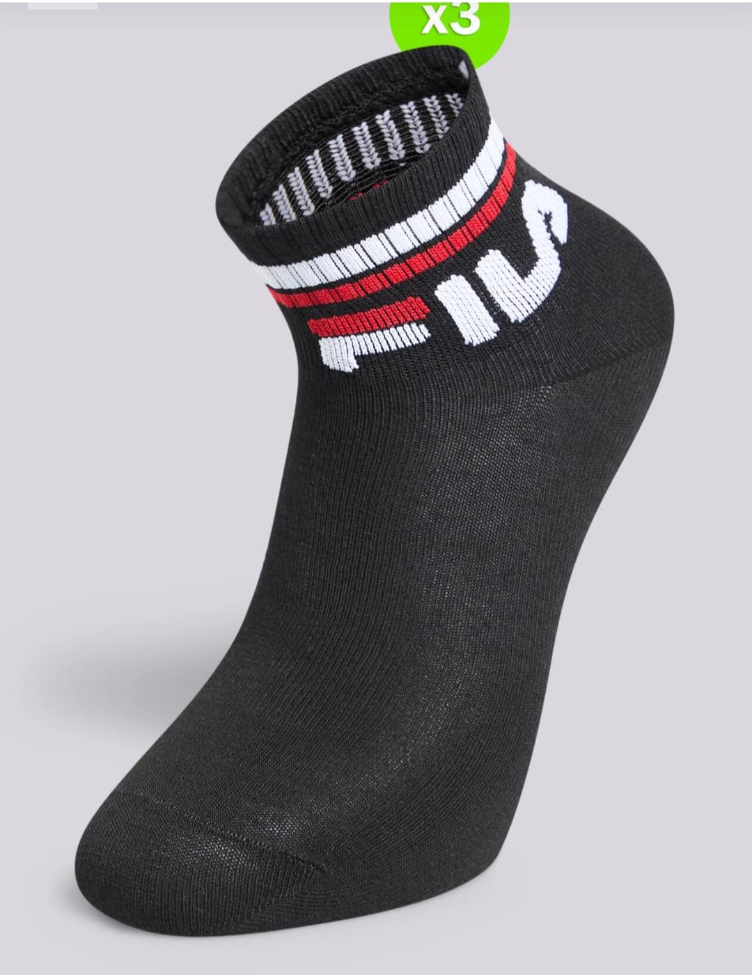 3 pares de calcetines fila tobilleros