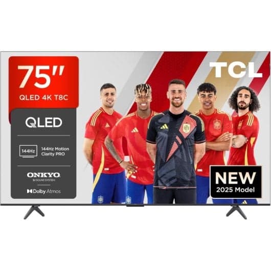 TV TCL QLED 75T8C 75" 4K Ultra HD 120Hz Smart TV Google TV HDR10