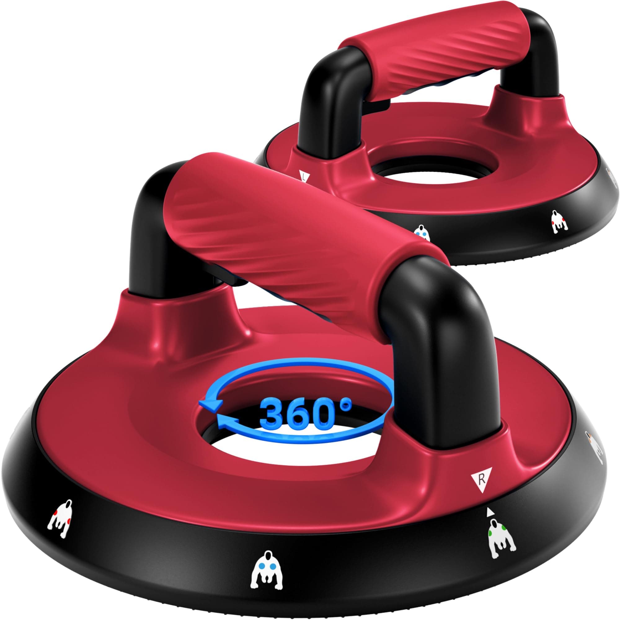 Soporte para flexiones 360° | Empuñaduras de silicona desmontables | 2 colores
