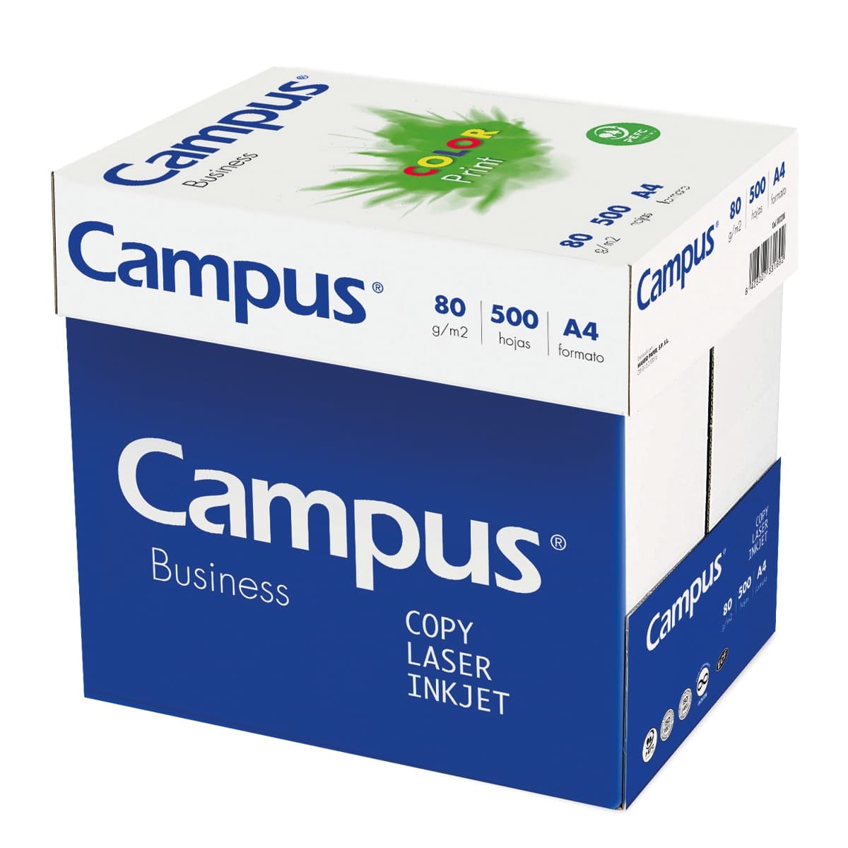 Caja de 5 paquetes de folios de papel A4 80 gramos Campus