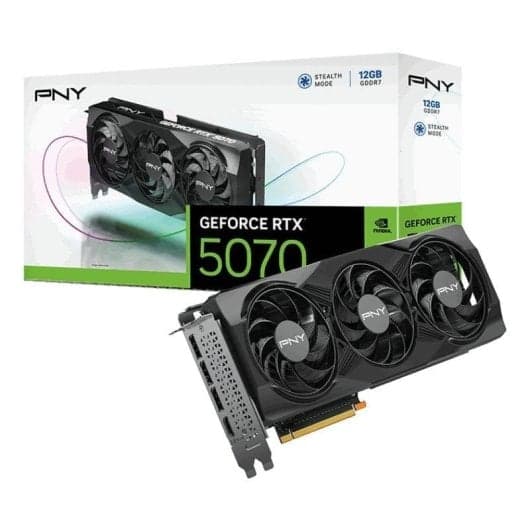 Tarjeta Gráfica PNY GeForce RTX 5070 Triple Fan 12GB GDDR7 Reflex 2 RTX AI DLSS4