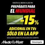 15% EXTRA en televisiones en Mediamarkt (desde App) HOY a las 20h