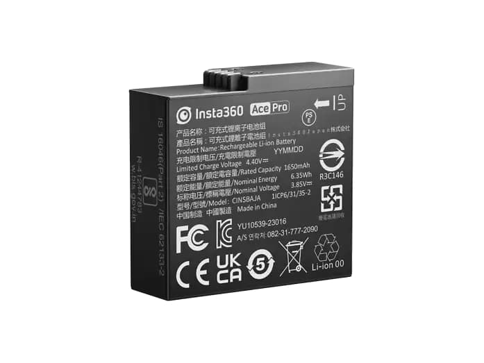 Batería cámara - Insta360 Ace Pro, 1650 mAh, Para Insta360 Ace Pro & Ace, Negro