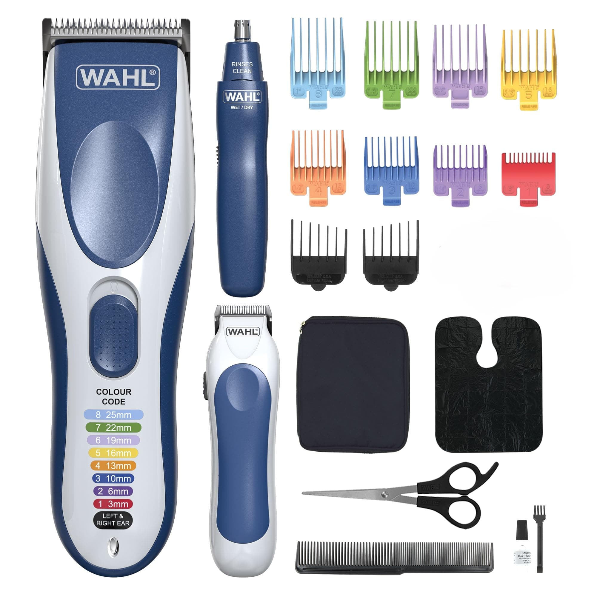 Wahl Colour Pro Kit de cortapelo inalámbrico 3 en 1: barba, orejas y nariz