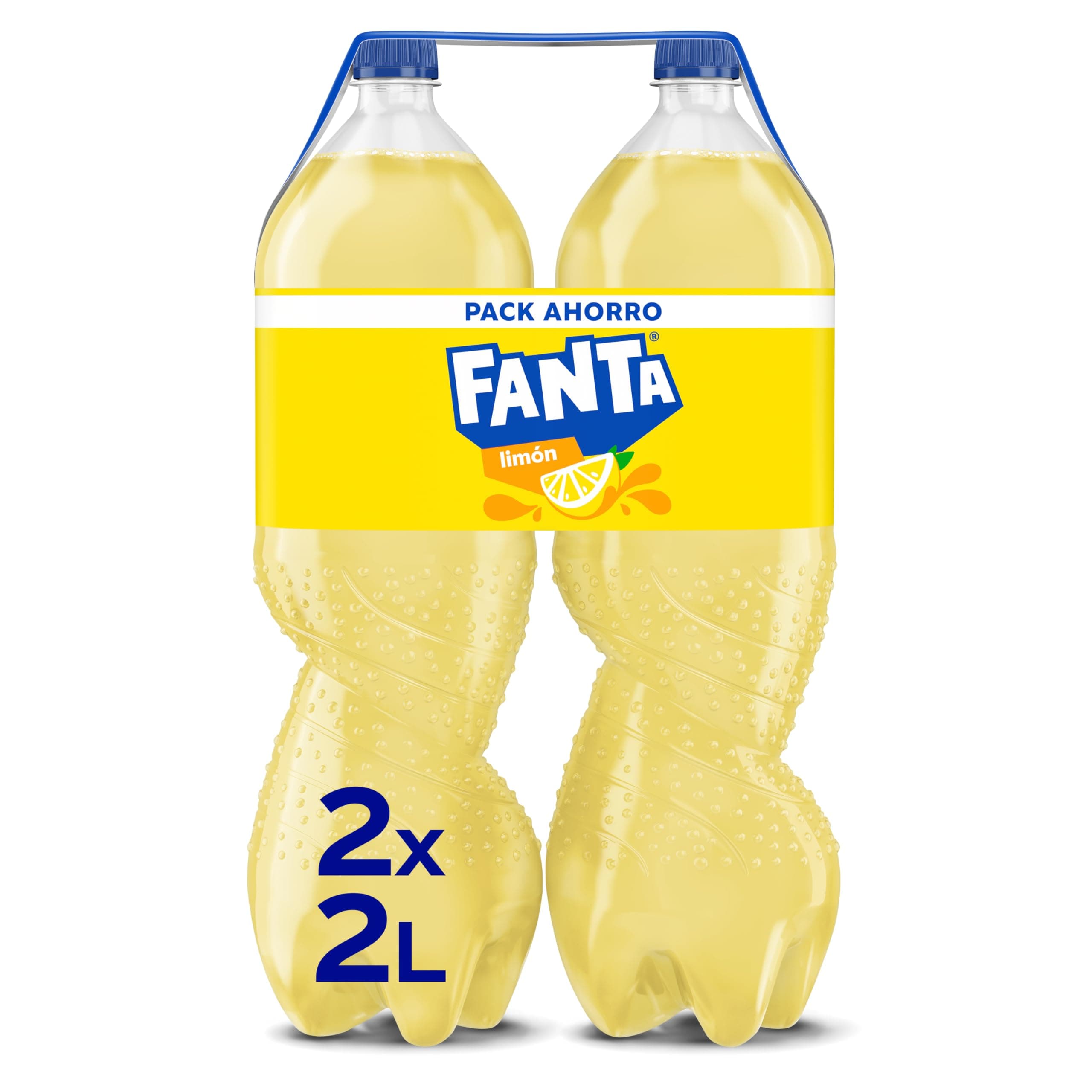 Fanta Limón 2 x 2 L – Refresco bajo en calorías con un 6 % de zumo de limón