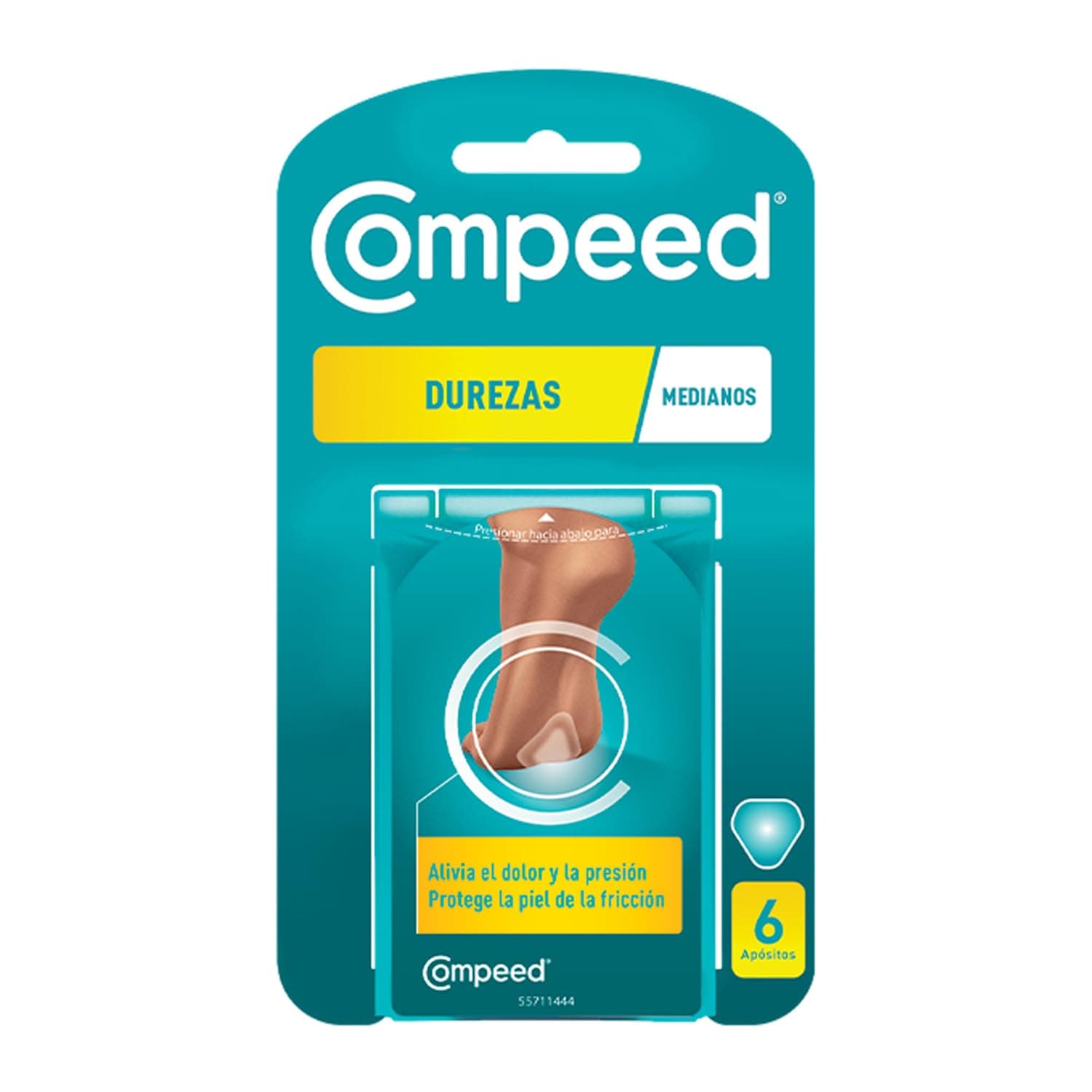 Compeed Durezas Medianas, Apósitos Hidrocoloides Pies, Pack 6 uds