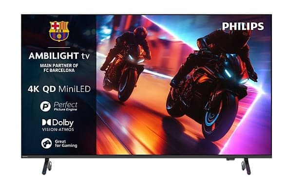TV Mini LED 55" | Philips Ambilight TV 55MLED920 4K QD MiniLED 139cm 55" Smart TV Dolby Vision y Dolby Atmos Titan OS, Negro