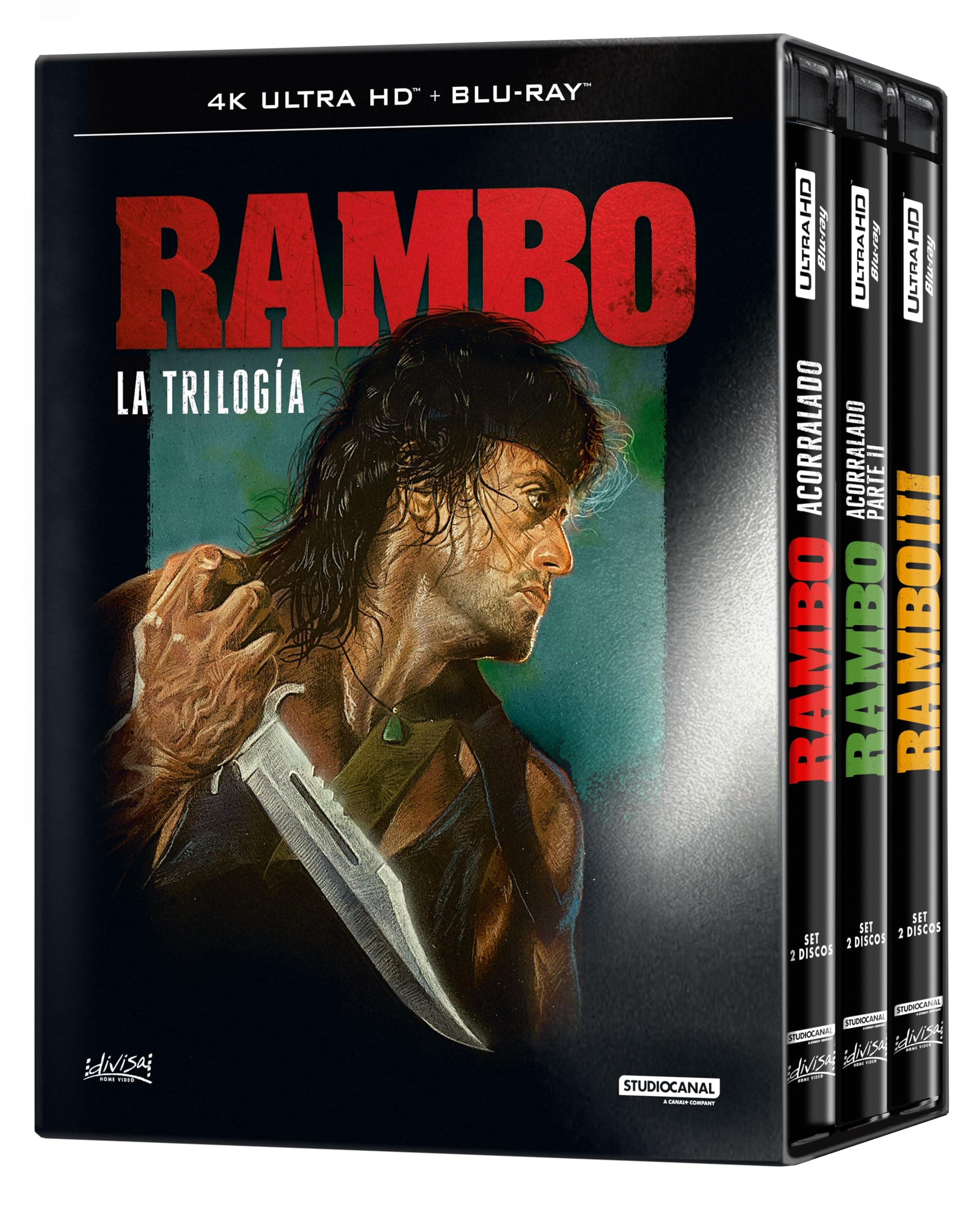 Rambo - La Trilogia (4K UHD + Blu-ray) Pack 3 peliculas: Acorralado Parte I / Acorralado Parte II / Rambo III