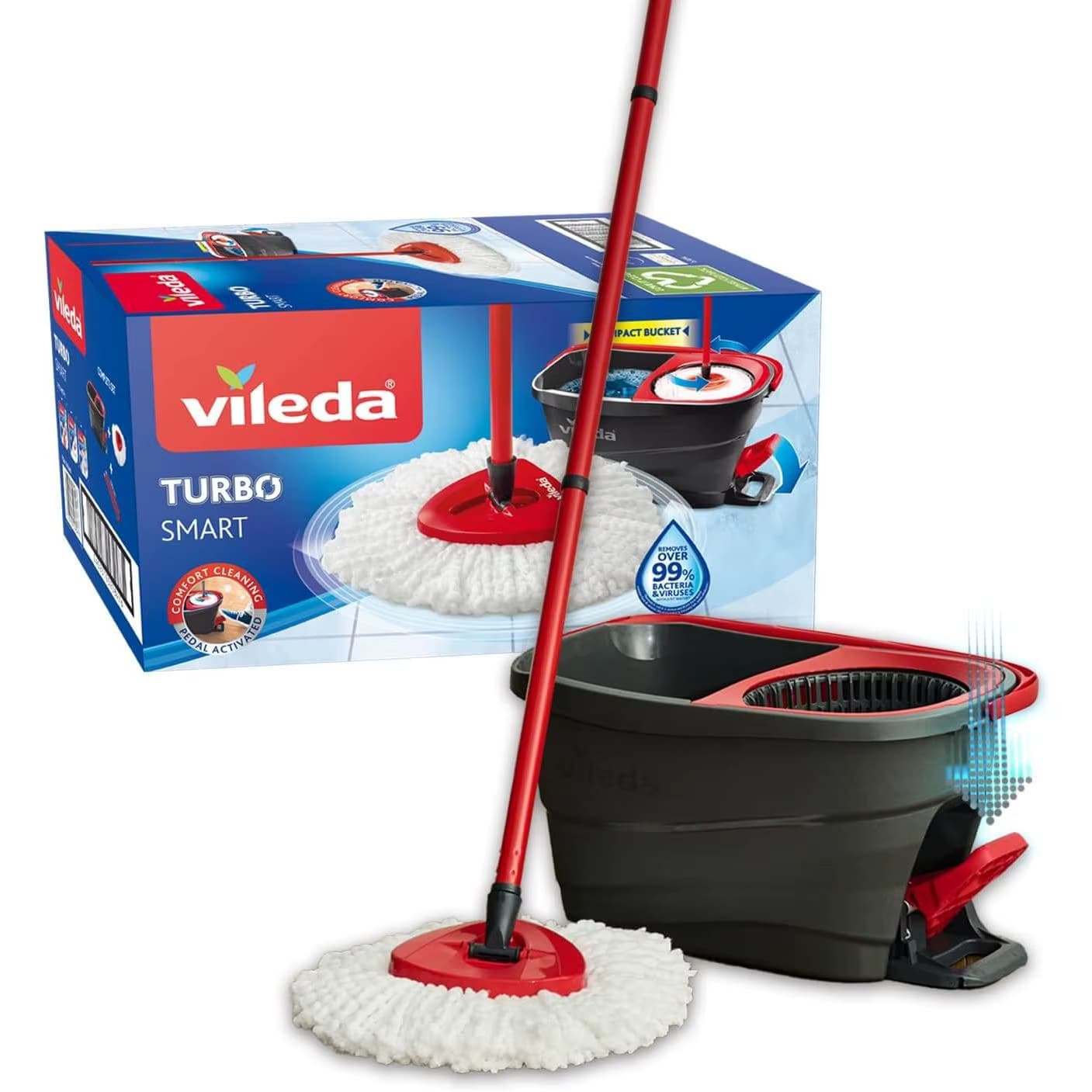 VILEDA Turbo Smart fregona completa y cubo con escurridor (16,57€ Cupon -3€ aranceles)