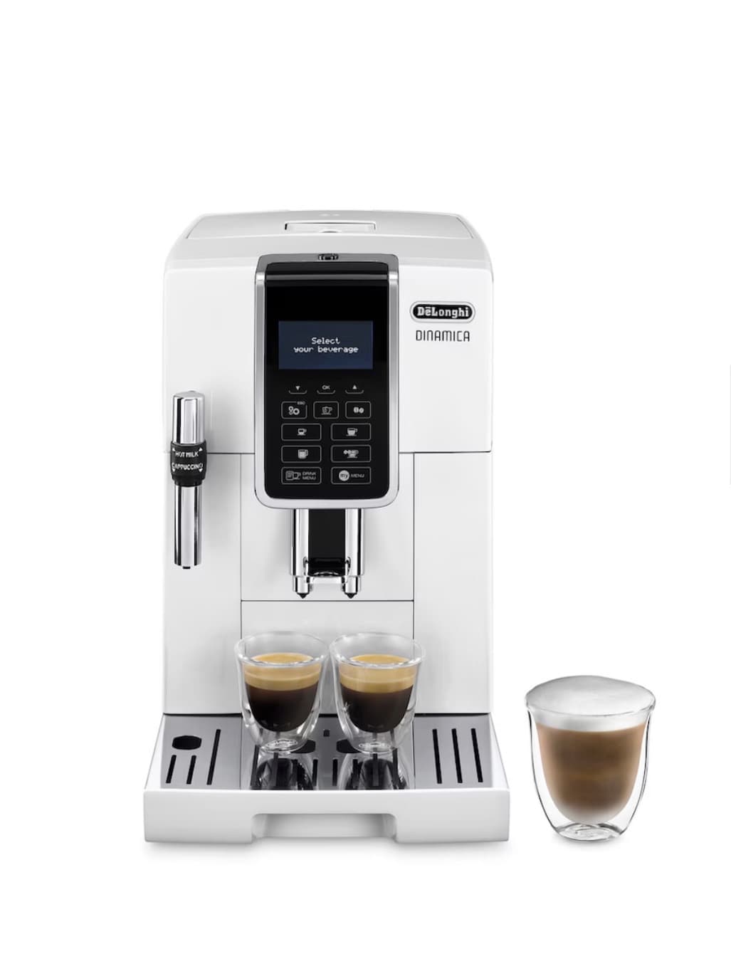 Cafetera superautomática De´Longhi Dinamica ECAM350.35.W con recetas de café automáticas