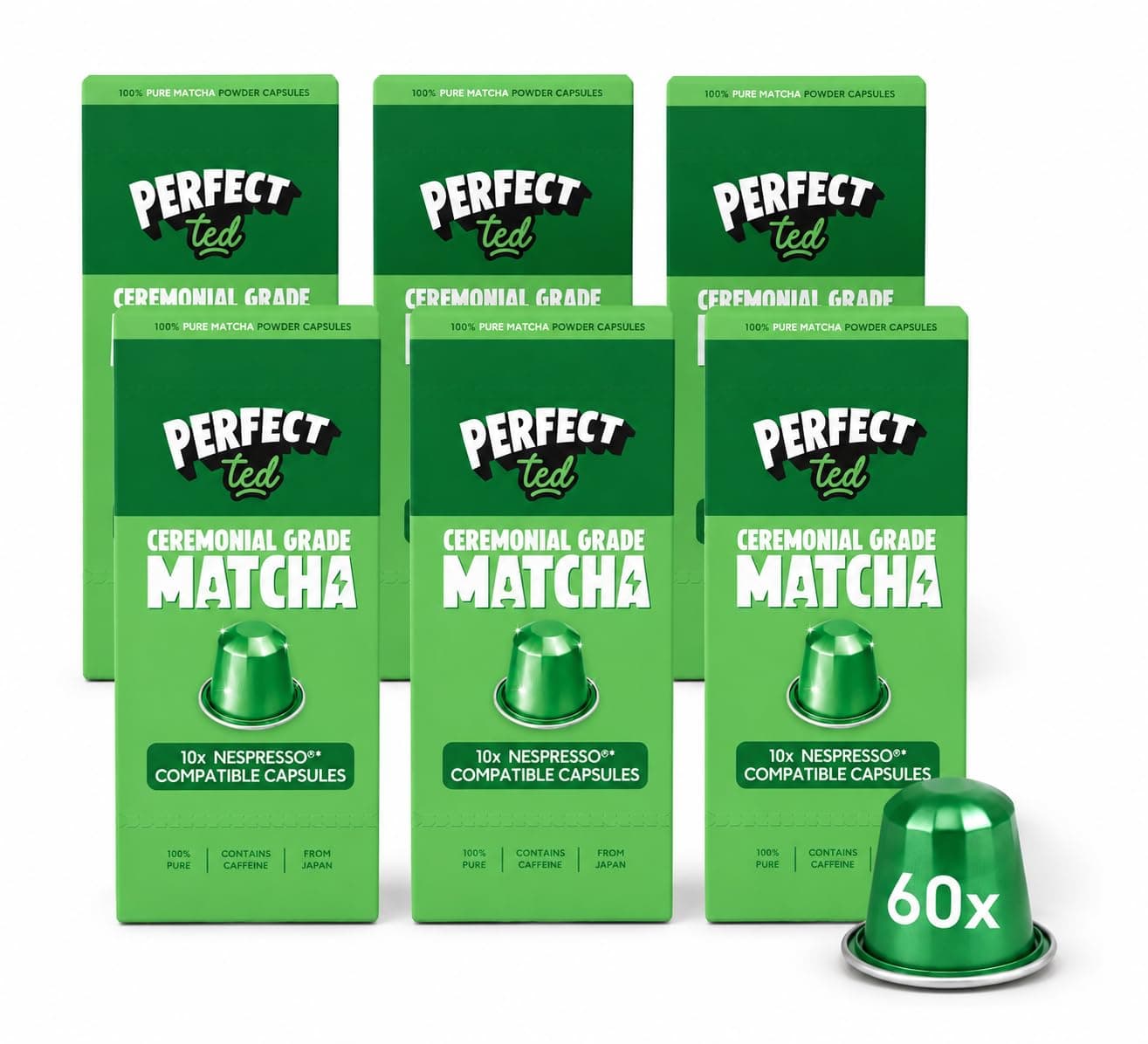 PerfectTed Matcha Original 60 cápsulas compatibles con Nespresso (Matcha japonés grado ceremonial) - 19,93 € con compra recurrente