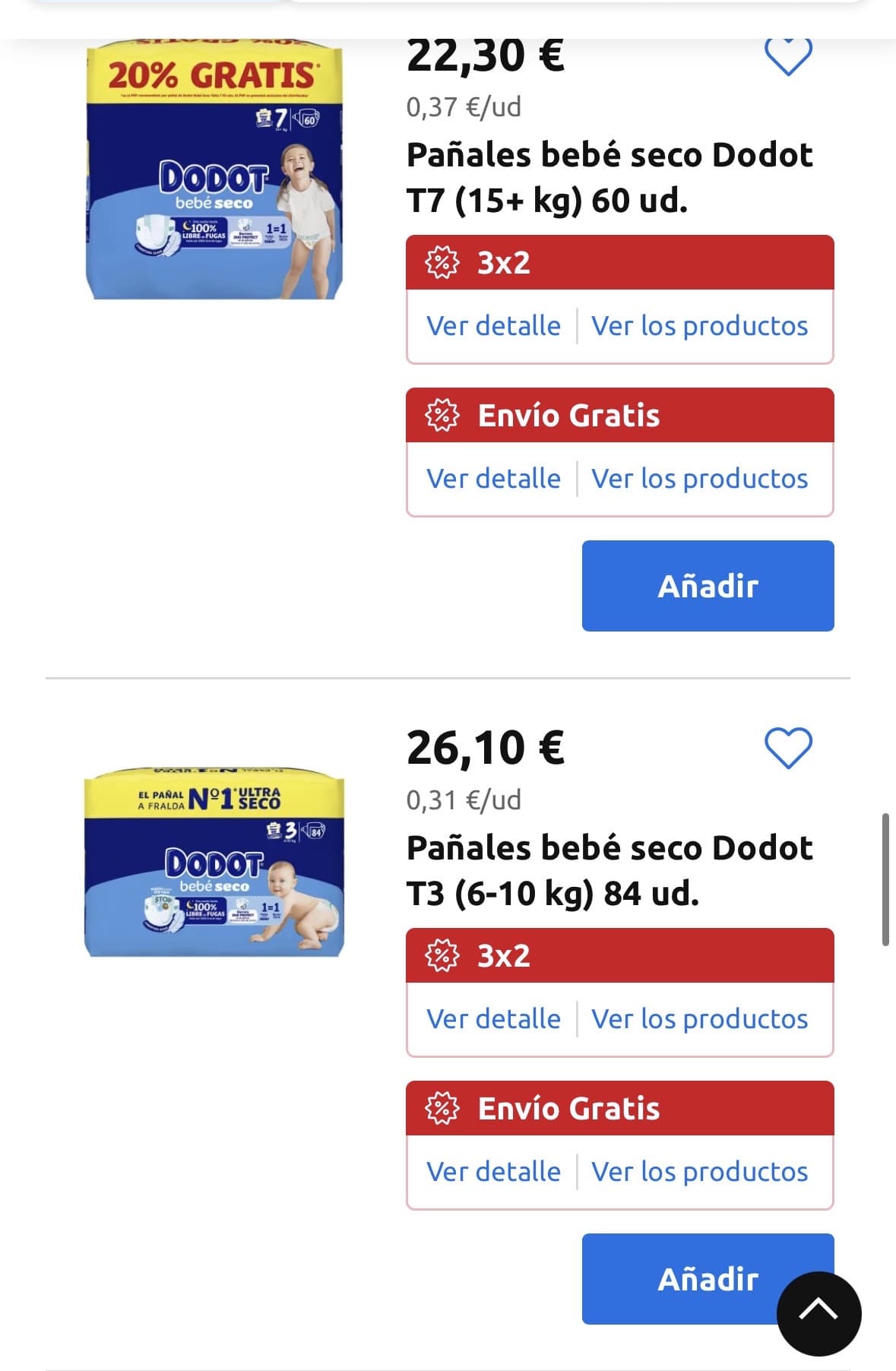 3x2 en pañales dodot