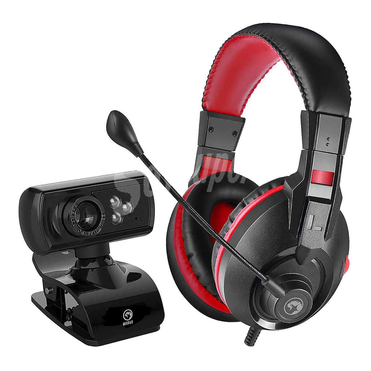 Combo de auriculares y webcam Marvo Scorpion CM-381 Negro
