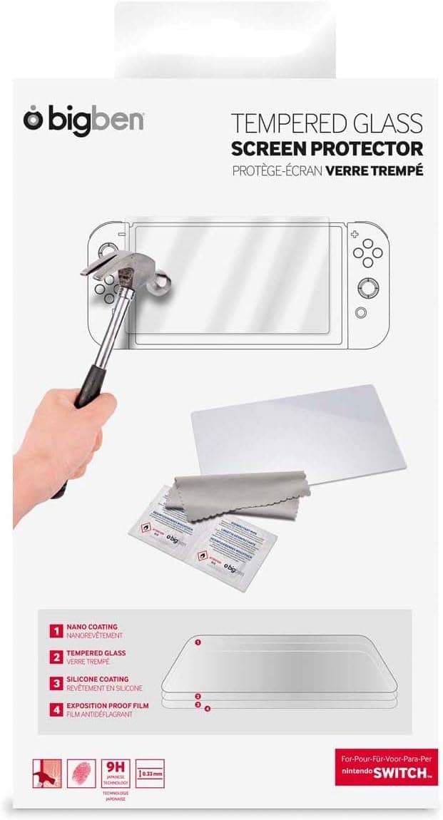 BigBen - Protector De Pantalla Cristal Templado (Nintendo Switch)
