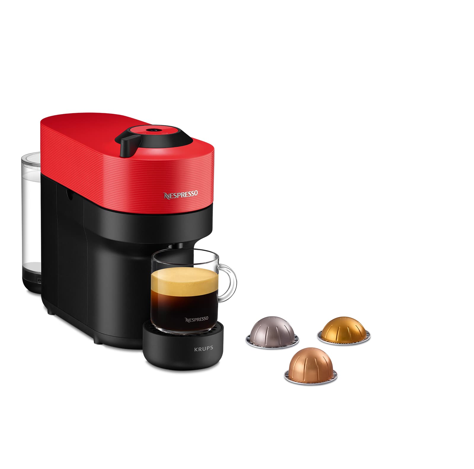 Cafetera de cápsulas Nespresso Krups Vertuo Pop XN920510, 1500 W, 0,56 L, Bluetooth y Wi-Fi, [+ blanco]