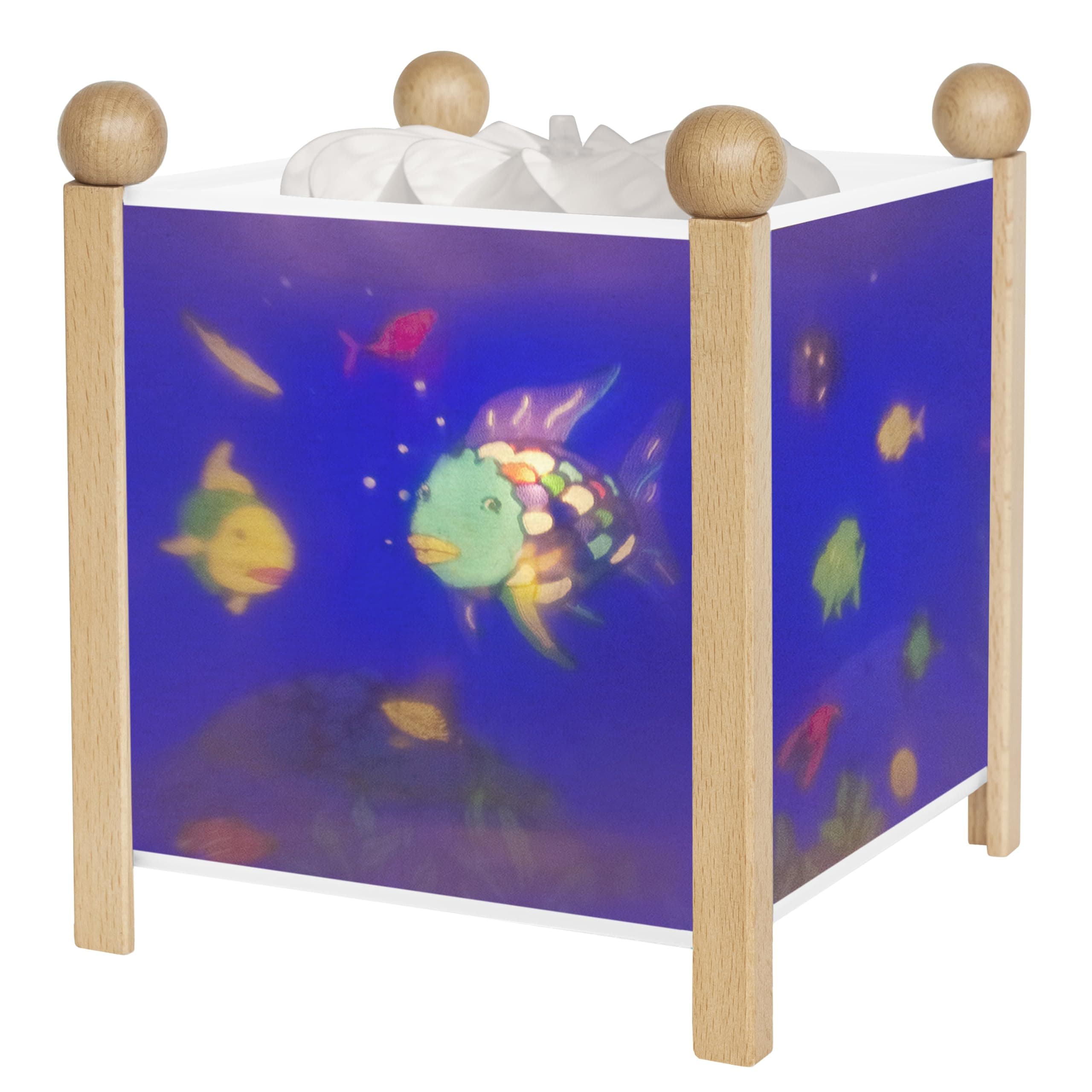 Lámpara mágica, diseño de peces, color blanco