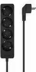 Aisens Regleta Multiple de 4 Tomas sin Interruptor con Cable 3×1.5mm2-1.4m - Color Negro