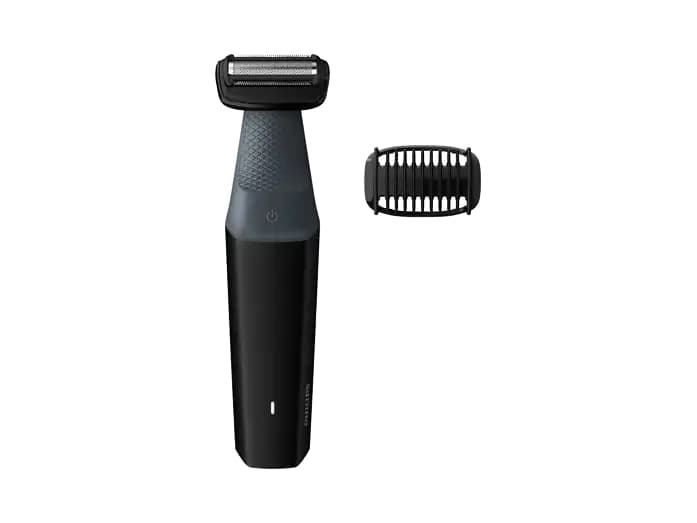 Afeitadora corporal - Philips S3000 BG3010/15, uso en seco y mojado, 1 peine-guía, 50 min autonomía