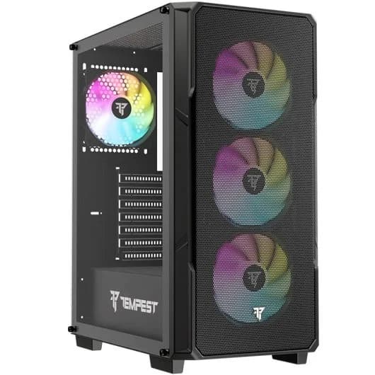 Torre PC Tempest Airflow Garrison ARGB ATX Blanca - 3 ventiladores