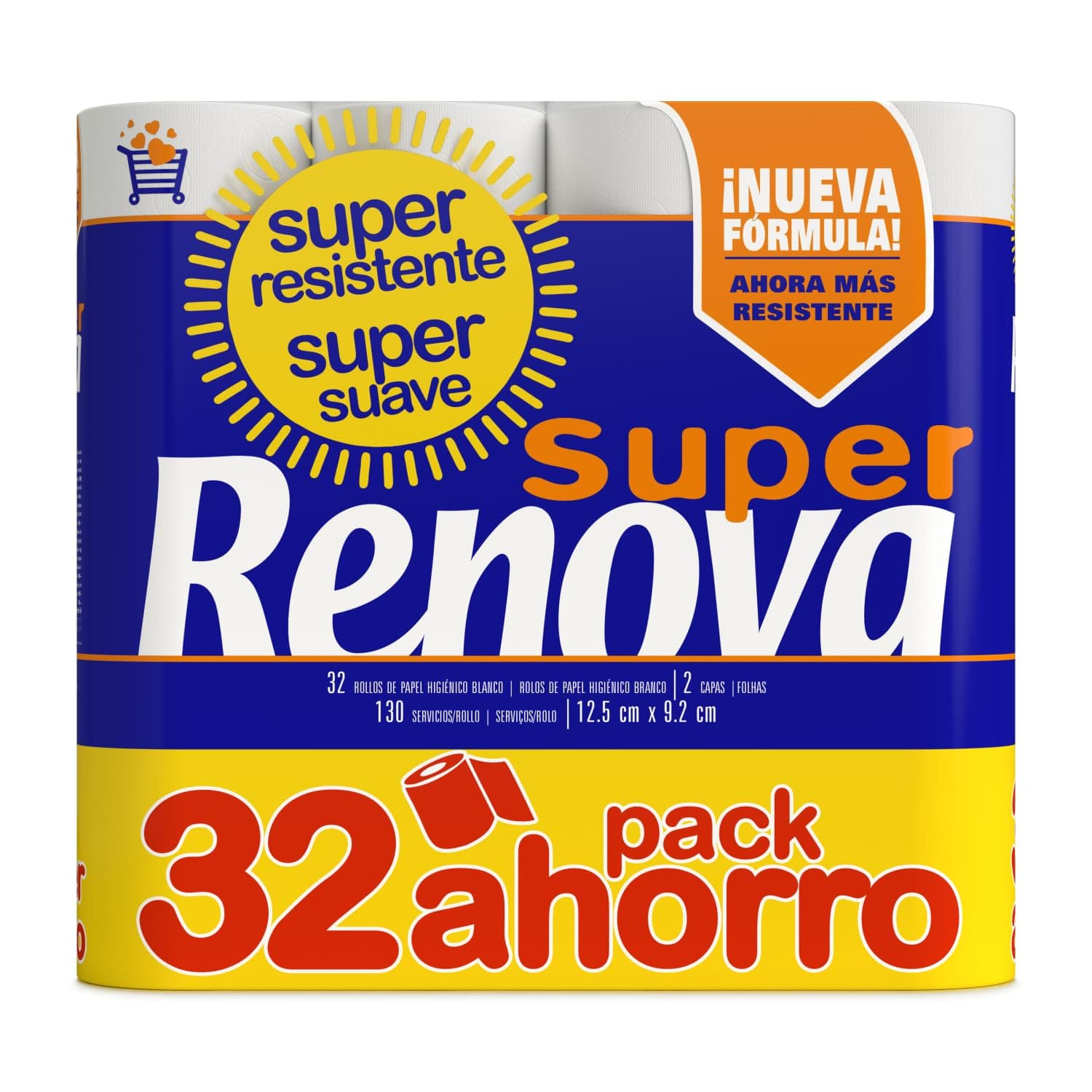 RENOVA Papel Higiénico Super Blanco Doble Capa Suave - 32 Rollos Con Suscripción 6,88€