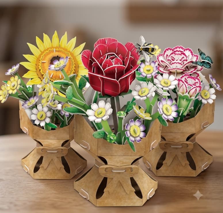 Bouquet de flores Worldbrands: Rosa/clavel/girasol