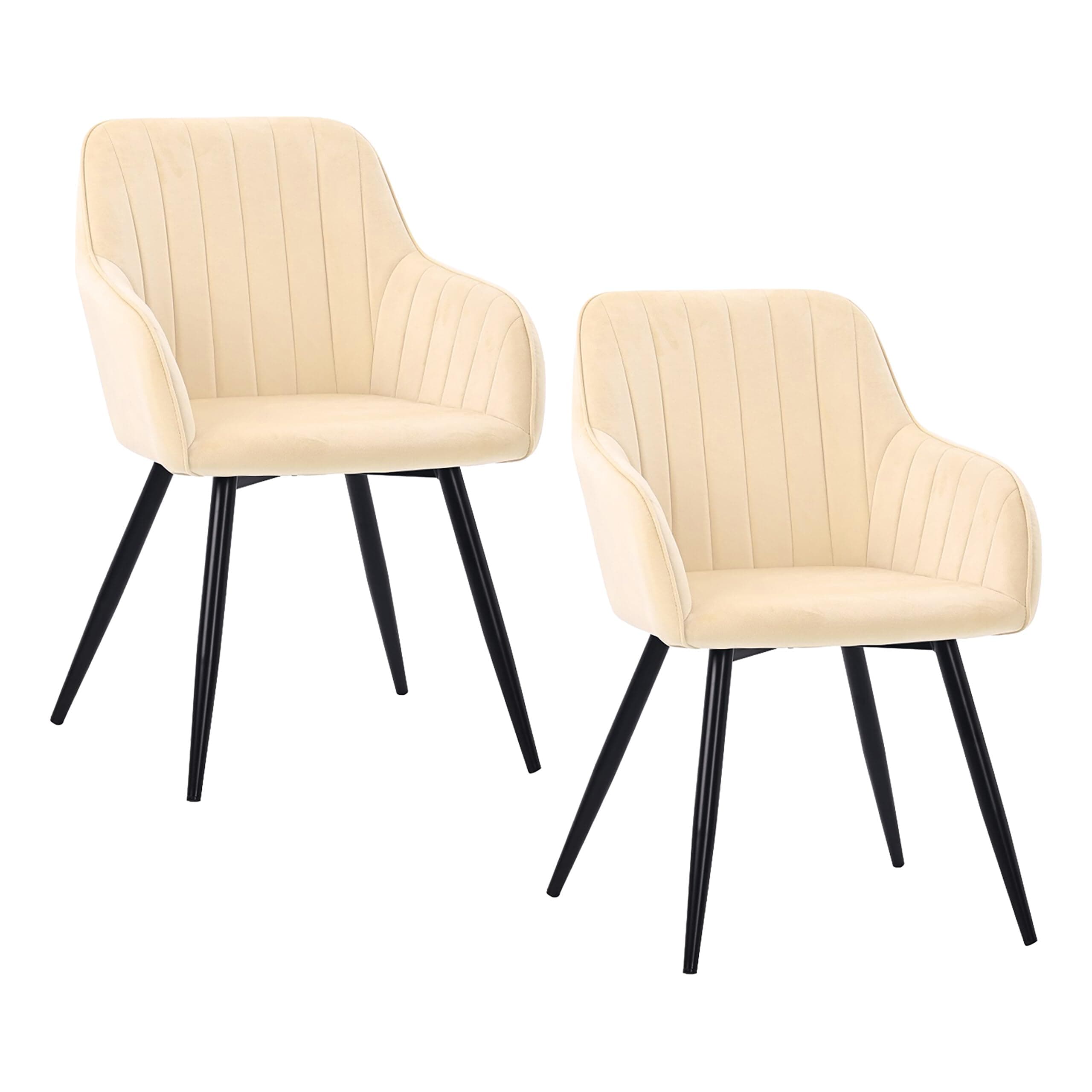 2 Sillas de Comedor Terciopelo, Patas Metal