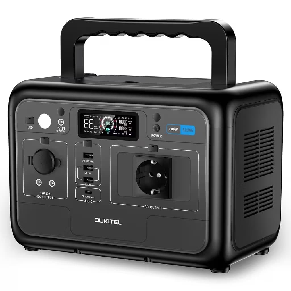 Estación de Energía Portátil OUKITEL P800E – 800 W, 512 Wh y batería LiFePO4