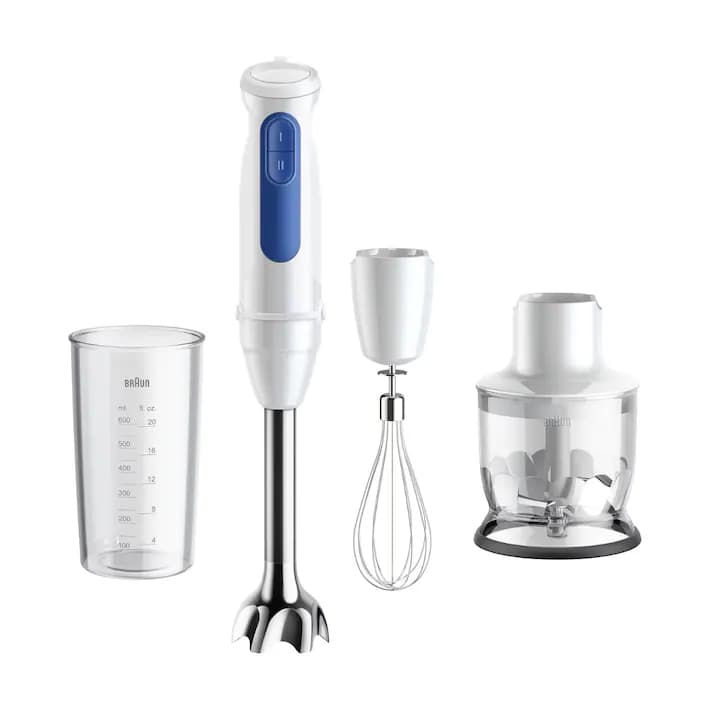 Batidora de mano Braun Minipimer 3 MQ30202MWH con diseño ergonómico - Blanco 900w +accesorios