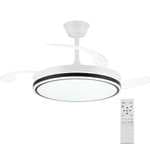Ventilador de Techo con Luz LED 72W – Motor DC Silencioso – Aspas Retráctiles – 6 Velocidades, Luz Cálida, Día y Fría (Desde España)