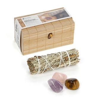 Caja ritual de meditación con salvia y minerales Nature et decouvertes