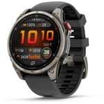 Smartwatch Garmin Fenix 8 Pro LTE/NTN Satelital 47mm AMOLED Titanio con Correa Silicona Negra/Gris