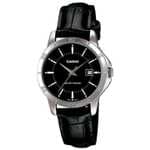 Reloj analógico para mujer Casio LTP-V004L-1A con calendario y correa de cuero