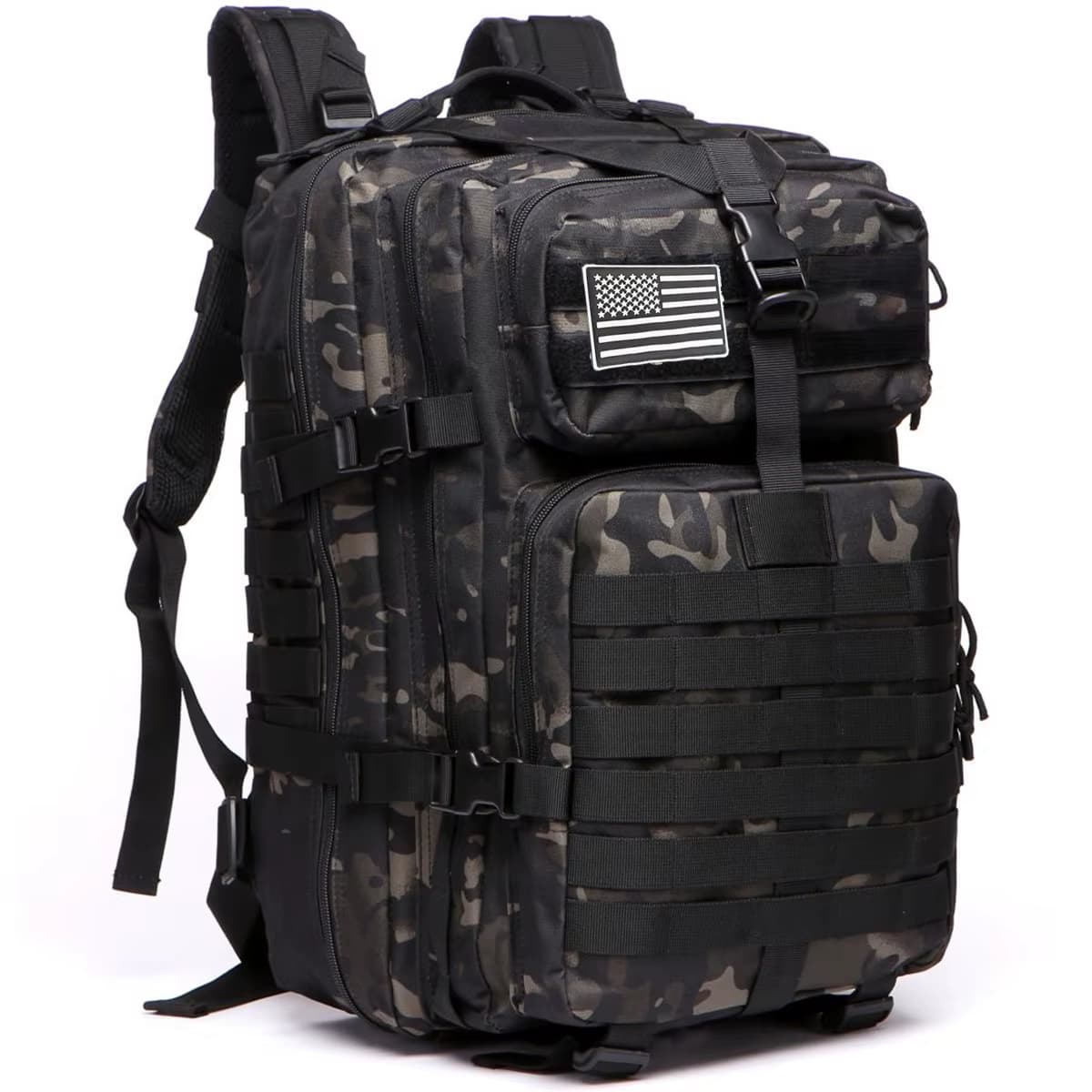 Mochila Táctica Impermeable de Nailon Resistente de 50L para Senderismo, Trekking, Pesca, Caza, Camping y Viajes