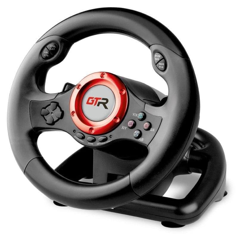 Volante Indeca Jinshu V GTR 23cm Multiplataforma con Pedales y Vibración