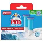 Pato Discos Activos WC Marine, Limpia, Refresca y Perfuma el Inodoro, Eficacia 360°, 2 Recambios = 12 discos