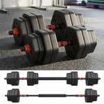 Juego de Mancuernas y Barra 30KG para Fitness – SONGMICS
